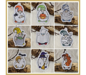 Stickserie ITH - Halloween Gnomes Anhänger